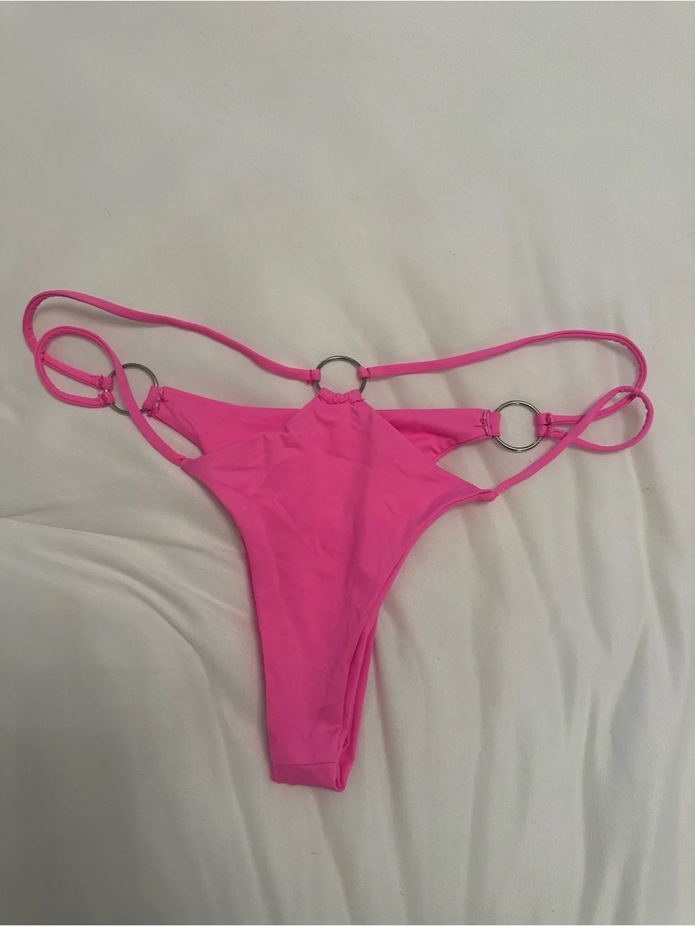 Frankies Bikinis Kailyn Skimpy String Bikini Bottom in Pink Punch